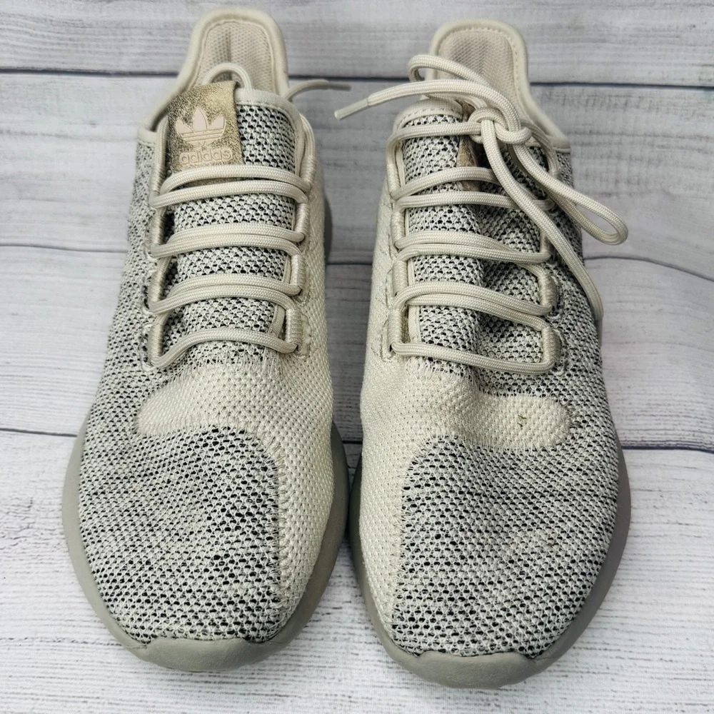 Adidas Tubular Shadow Knit‎ Sneaker Cream Black Men’s Size 6.5
